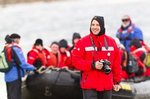Chris nach der Landung im Zodiac