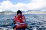 Eine Übung mit den Schwimmwesten gab es auch gleich